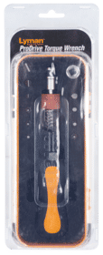 Lyman ProDrive Torque Wrench with black and orange rubber handle includes a clear case